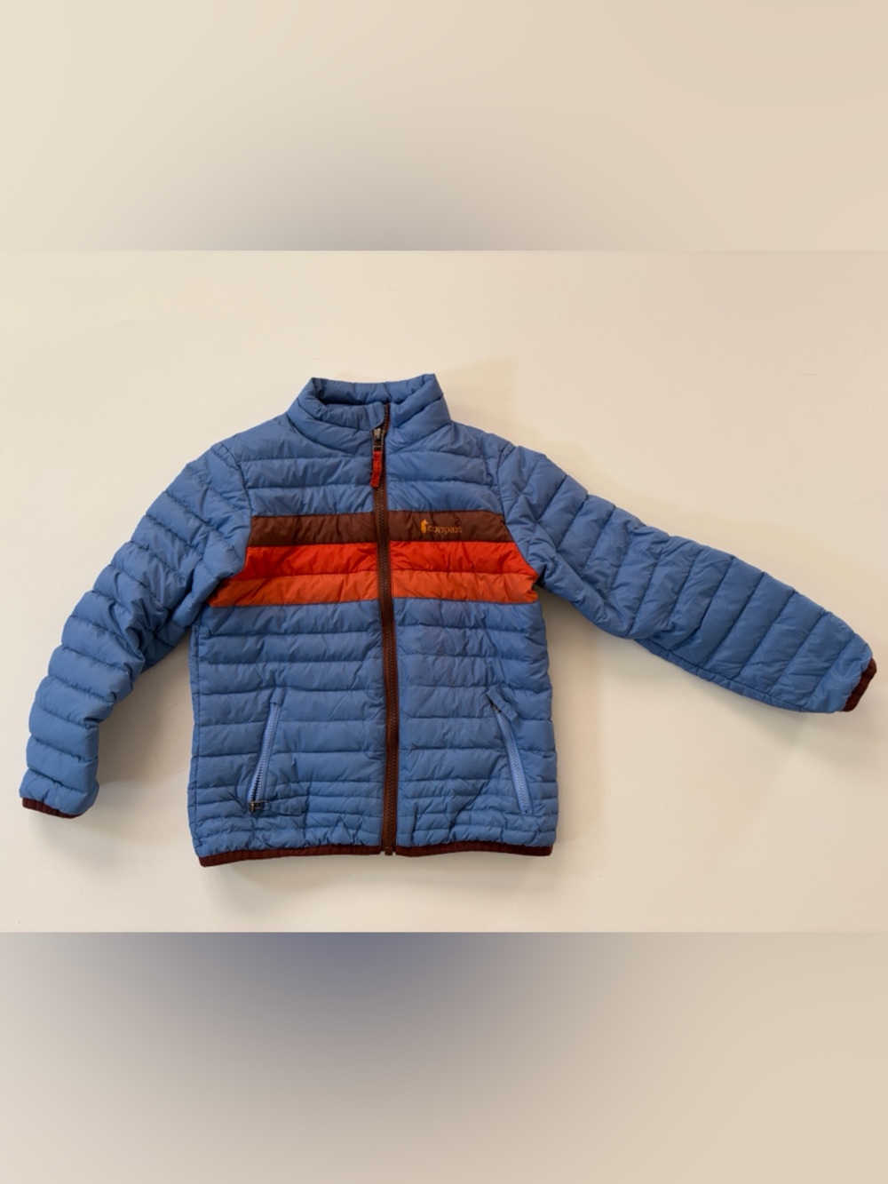 Cotopaxi Light Blue Striped Puffer Jacket XS - Picture 3 of 5